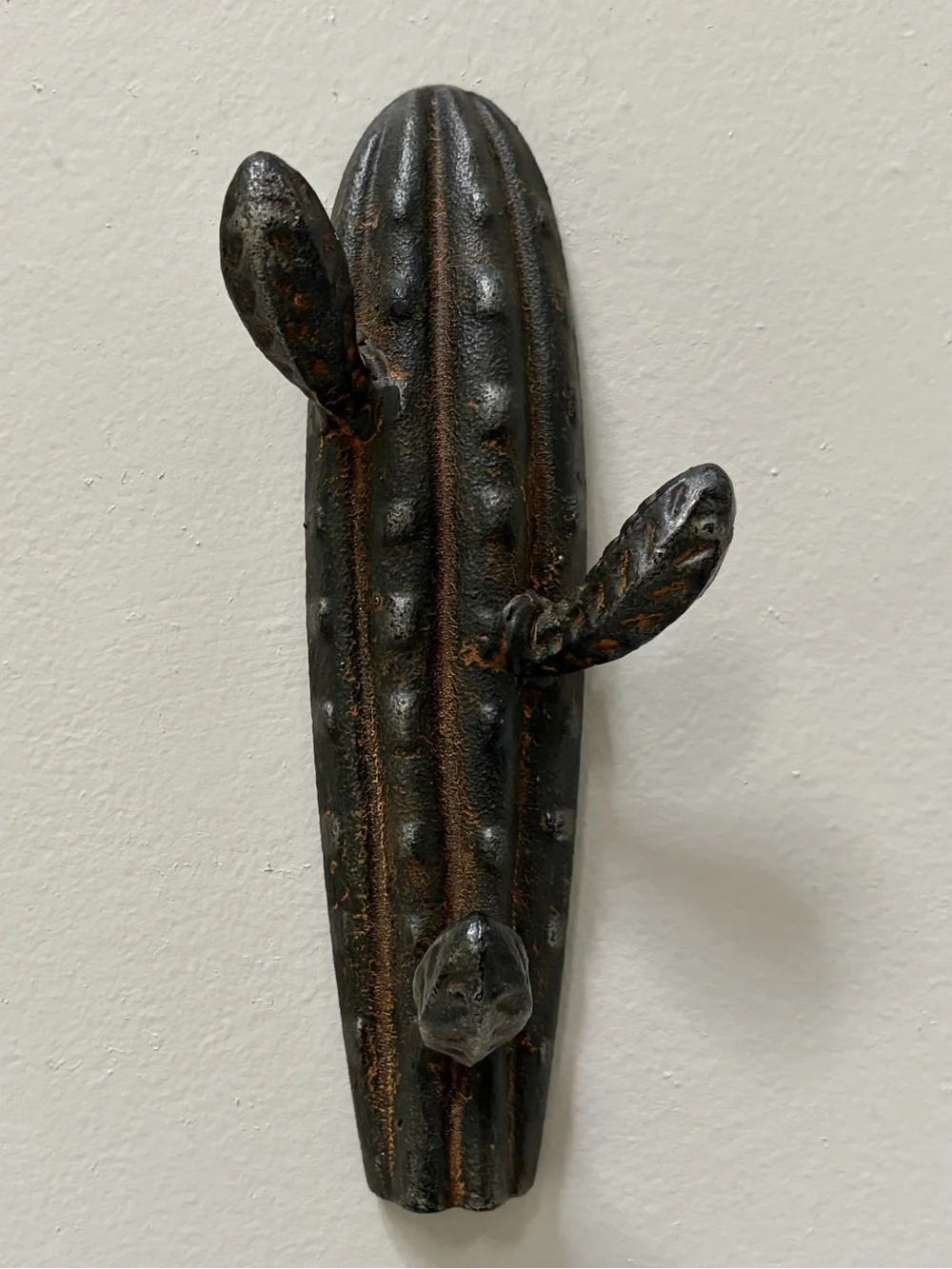 Cast iron Cactus wall hook x3 southwestern style